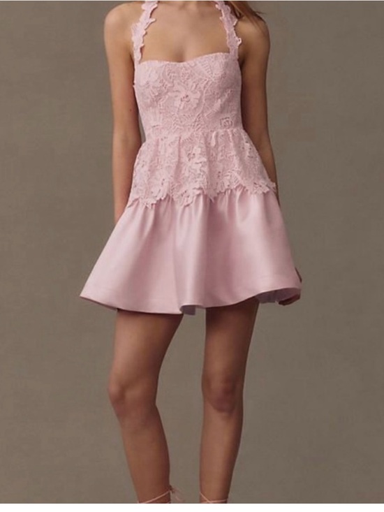 Anthropologie Dresses & Skirts - NWT Anthropologie BHLDN pink lace mini dress - STUNNING